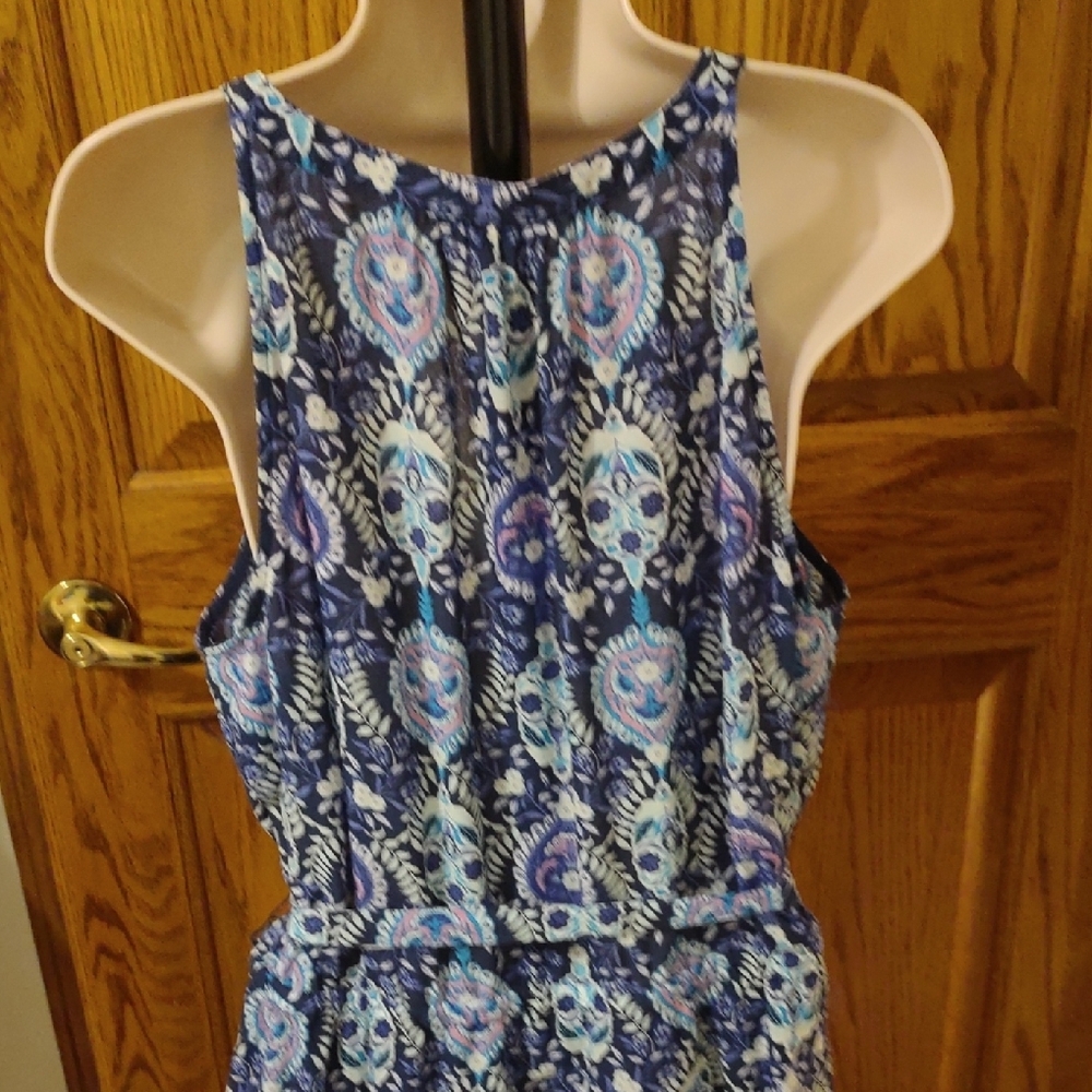 Talbots Blue and Purple Floral Maxi Dress - Picture 5 of 12